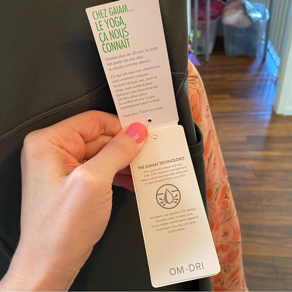 Gaiam OM High Rise Pocket Yoga Pant Womens Size XL Straight Leg Green Urban Chic - Picture 13 of 13